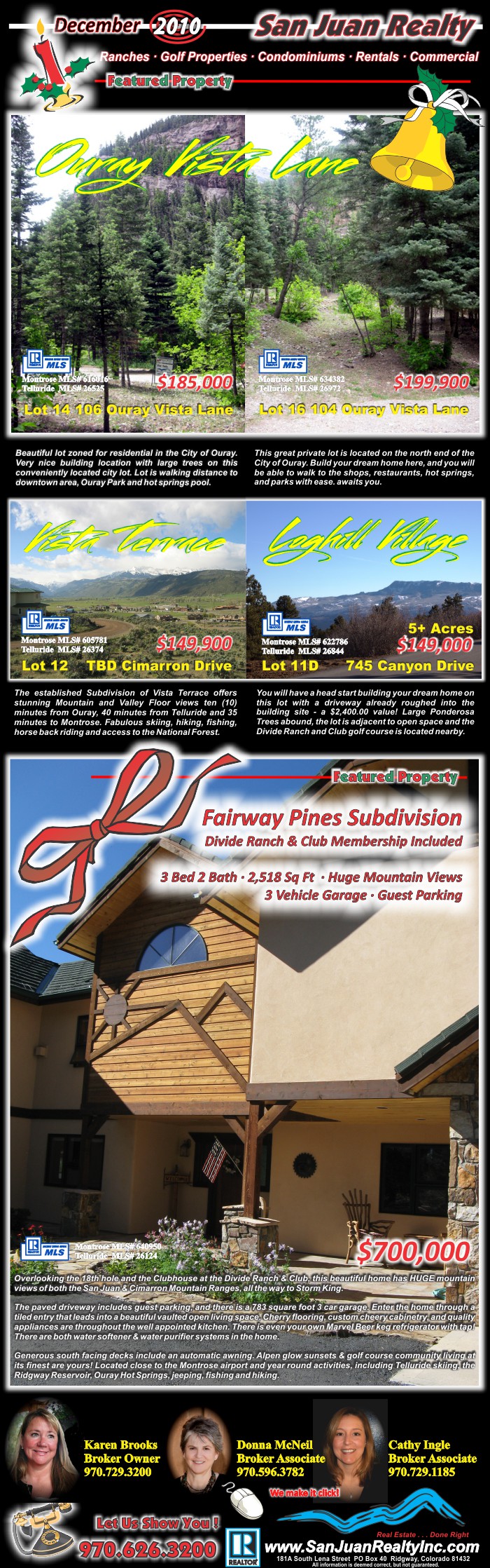 San Juan Realty Inc Montrose Homes Ouray Homes Telluride Homes