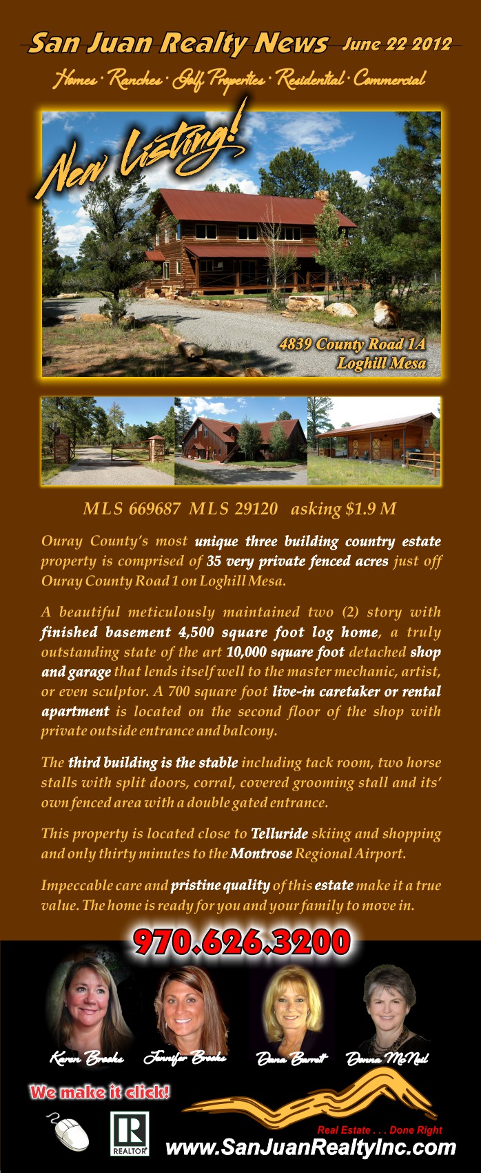 4839 County Road 1A Loghill Mesa Ridgway Colorado for sale